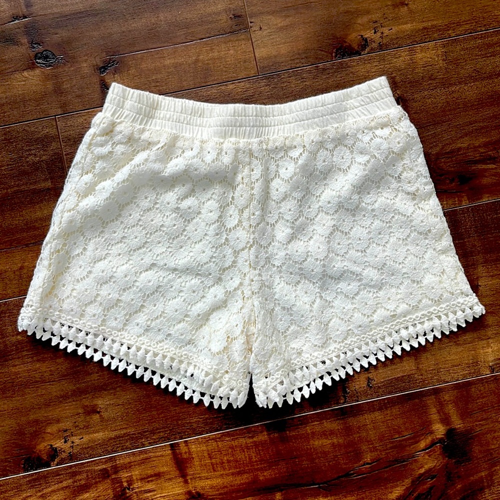 Xhilaration Lace Boho Shorts Cream - Girls Size Medium 7/8